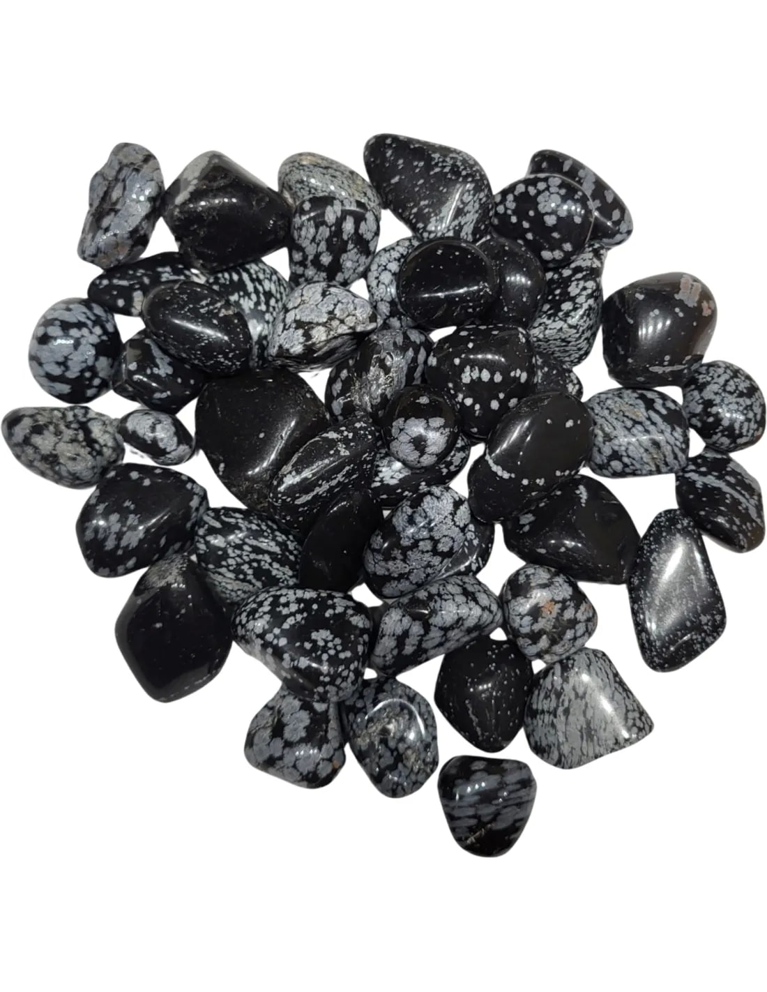 Obsidiaan sneeuwvlok trommelstenen 500 gr. (mt3)