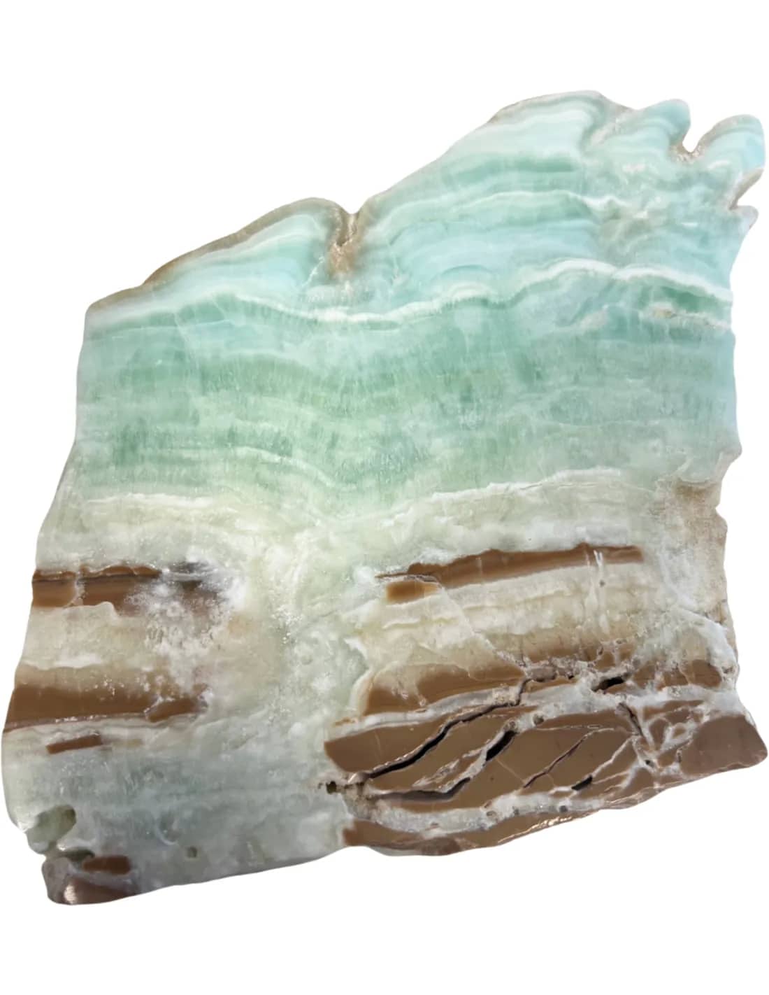 Calciet Caribbean blue edelsteen schijf nr.01