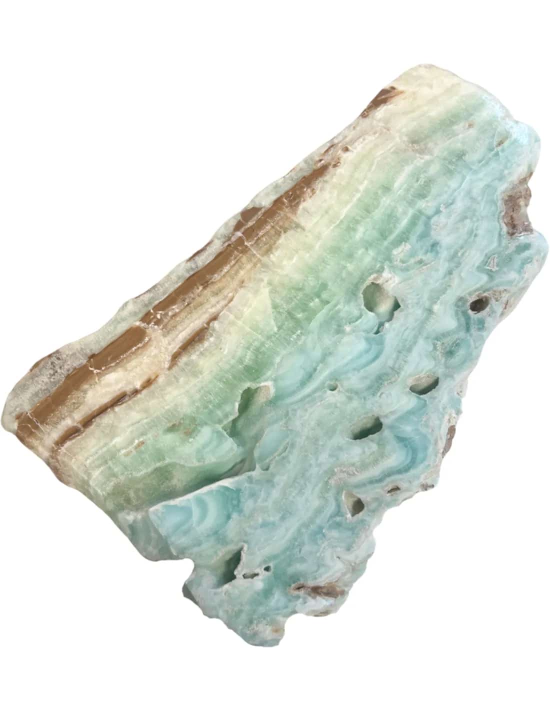 Calciet Caribbean blue edelsteen schijf nr.04