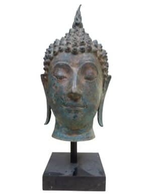 Bronzen Boeddha Hoofd Gewicht 8,345 Kilo