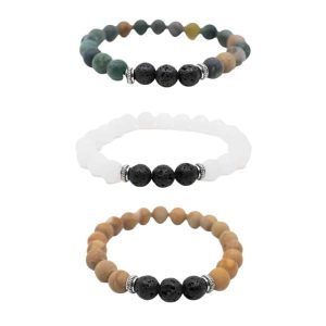 Armbanden Set Lavasteen Mix - Bundel