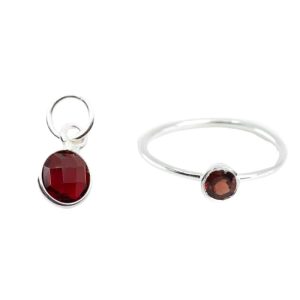 Geboortesteen Sieraden Set Januari (Zilverkleurig) - Bundel