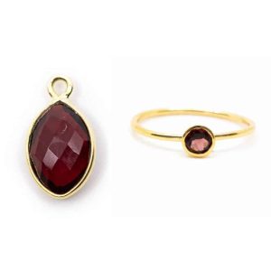 Geboortesteen Sieraden Set Januari (Goudkleurig) - Bundel