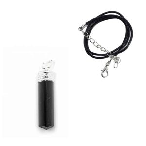 Edelsteen Hanger Zwarte Toermalijn met Simpele Ketting – Bundel