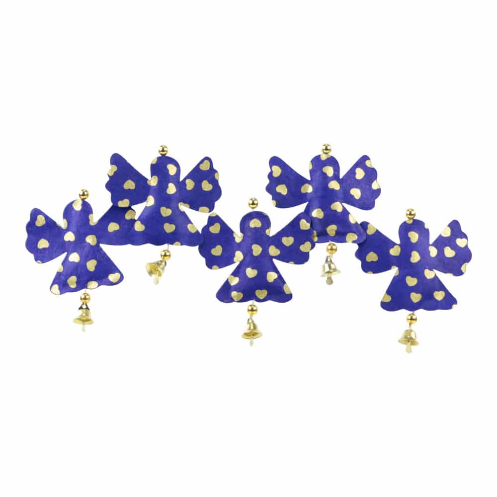 Blauw Gouden Engeltje Hanger, Handgemaakt Papier uit Nepal