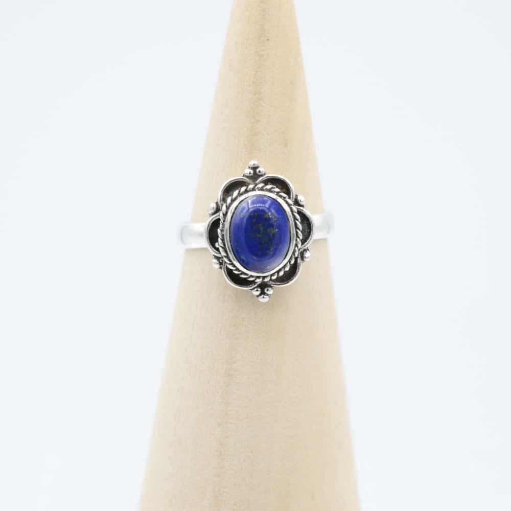 Zilveren Ring met Lapis Lazuli Steen, Handgemaakt in Thailand