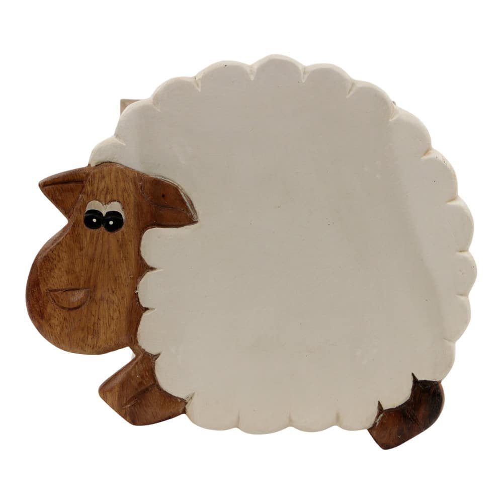 Wit Acaciahouten Krukje Met Sawa Hasa Schaap Design