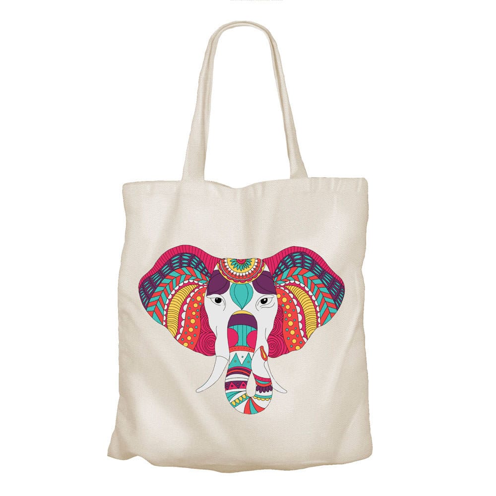 Mandala Olifant Tas - Wit Katoen Sawa Hasa