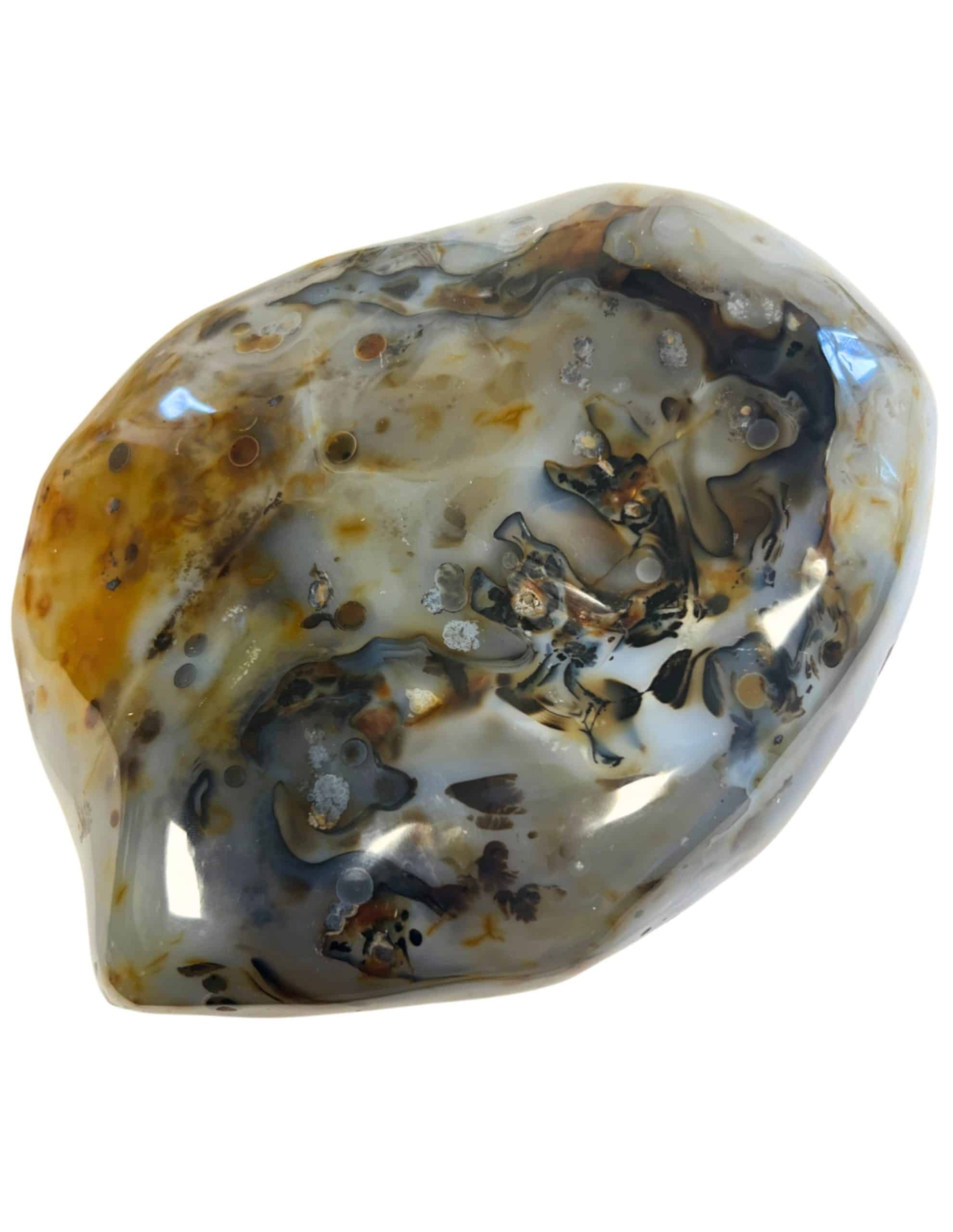 Agaat dendriet half gepolijst stuk nr.02