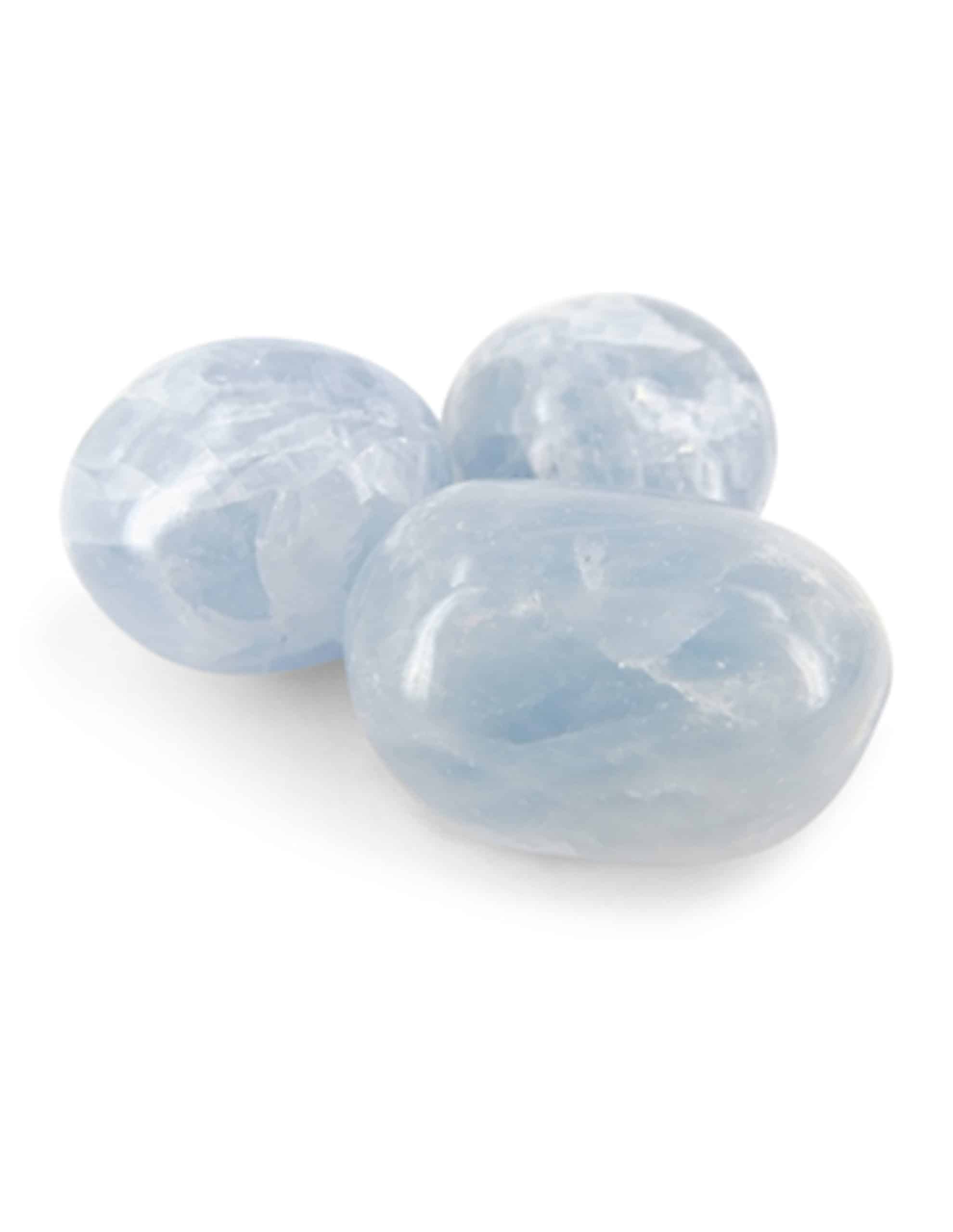 Calciet blauw 250 gr. trommelstenen (mt3)