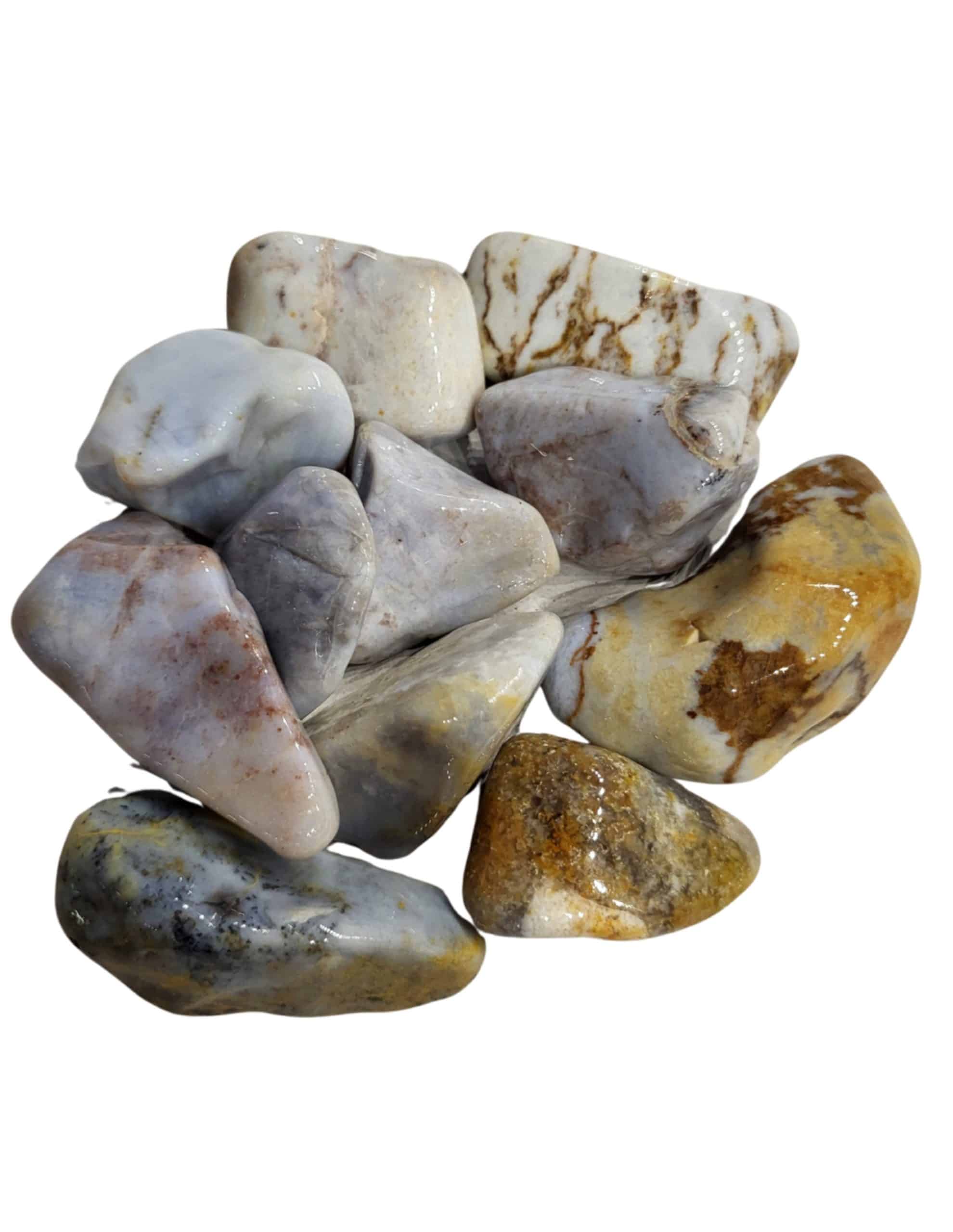 Chalcedoon trommelstenen 250 gr. (mt3)