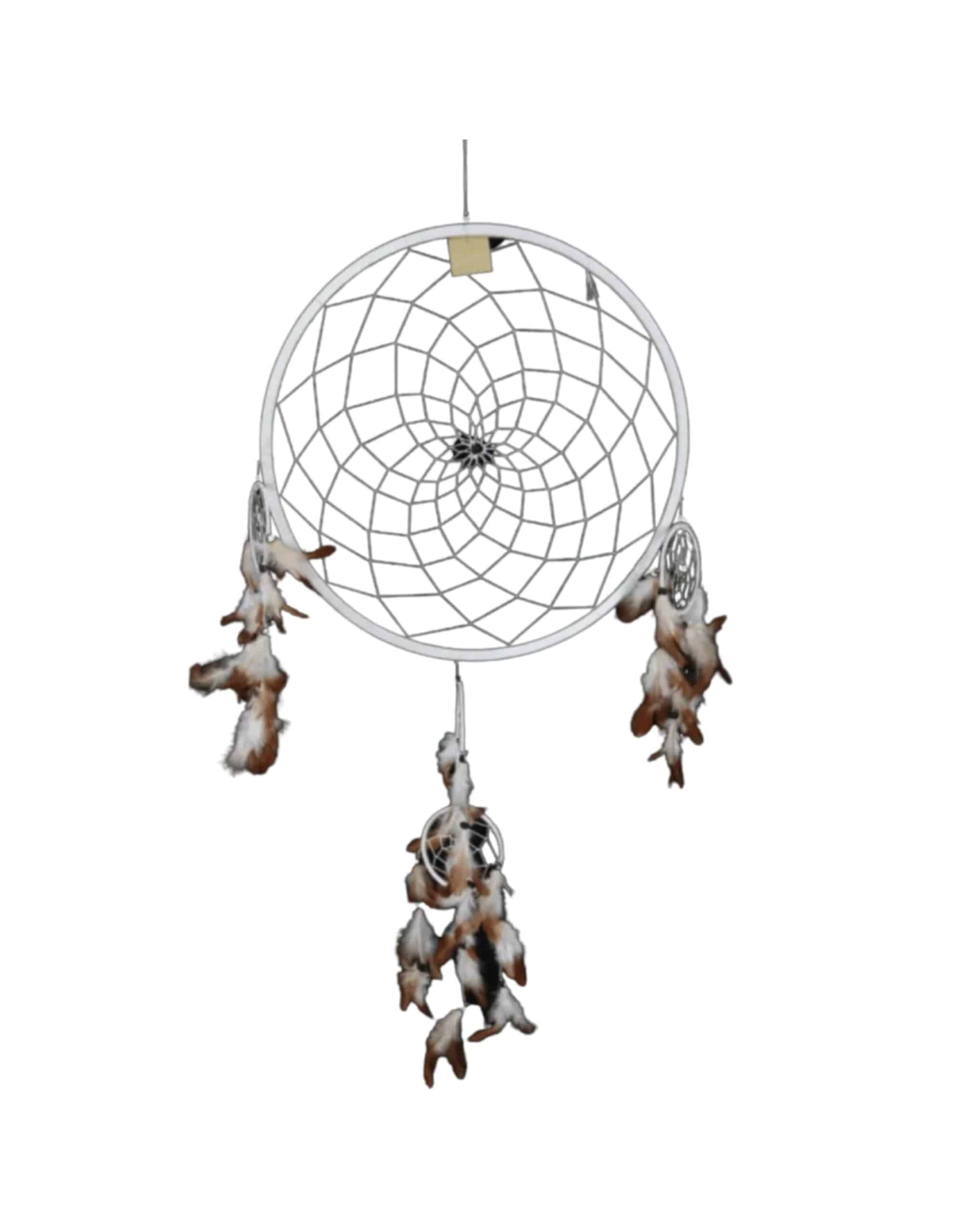 Creme dromenvanger met veren bohemian stijl