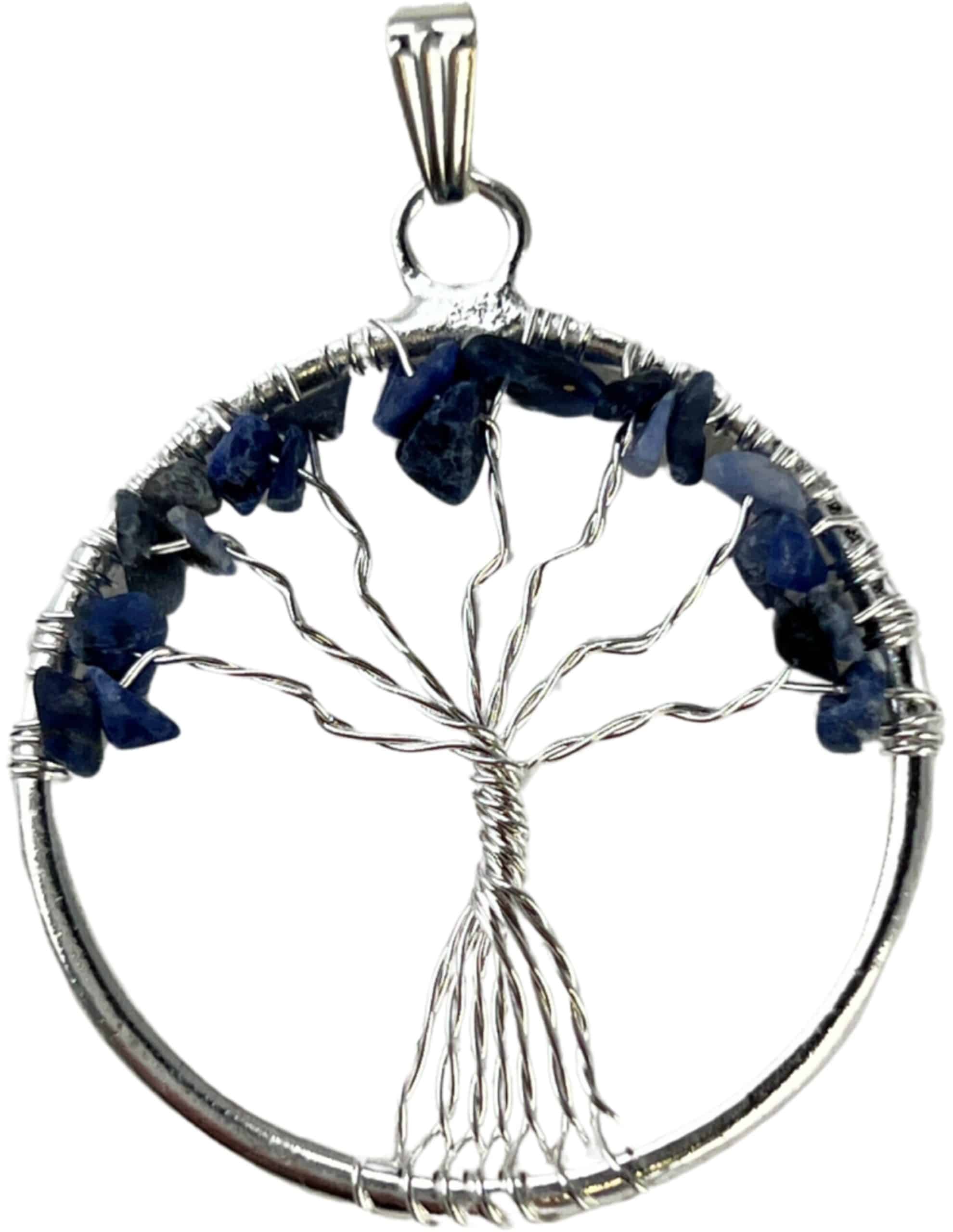 Levensboom Hanger Sodaliet Blauw Edelsteen Spiritueel Sieraad