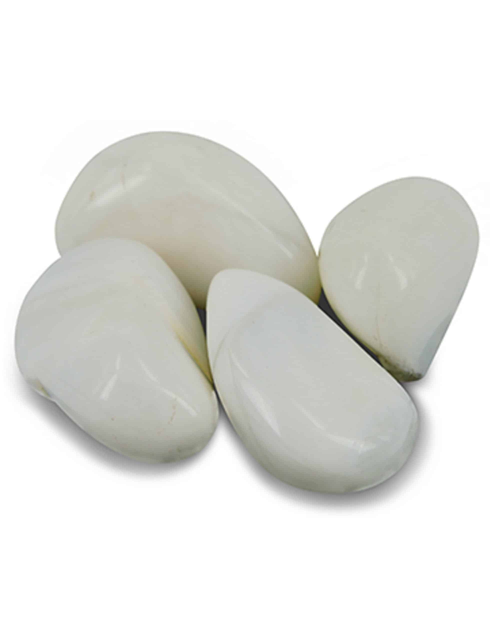Opaal wit trommelstenen 250 gr. (mt3)