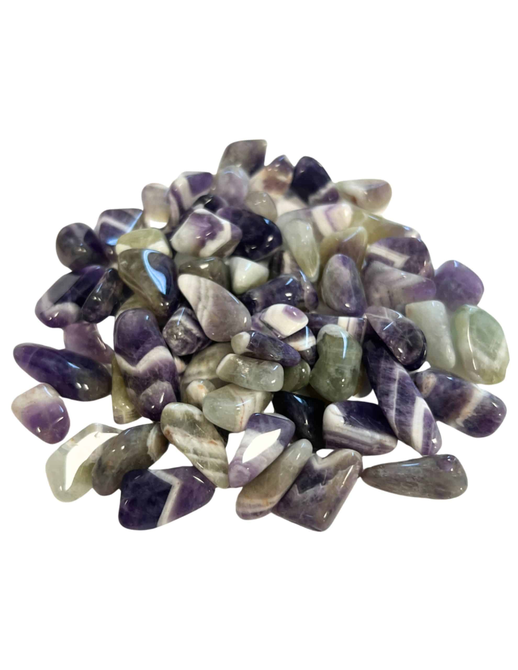 Prasioliet trommelstenen 100 gr. (mt2)