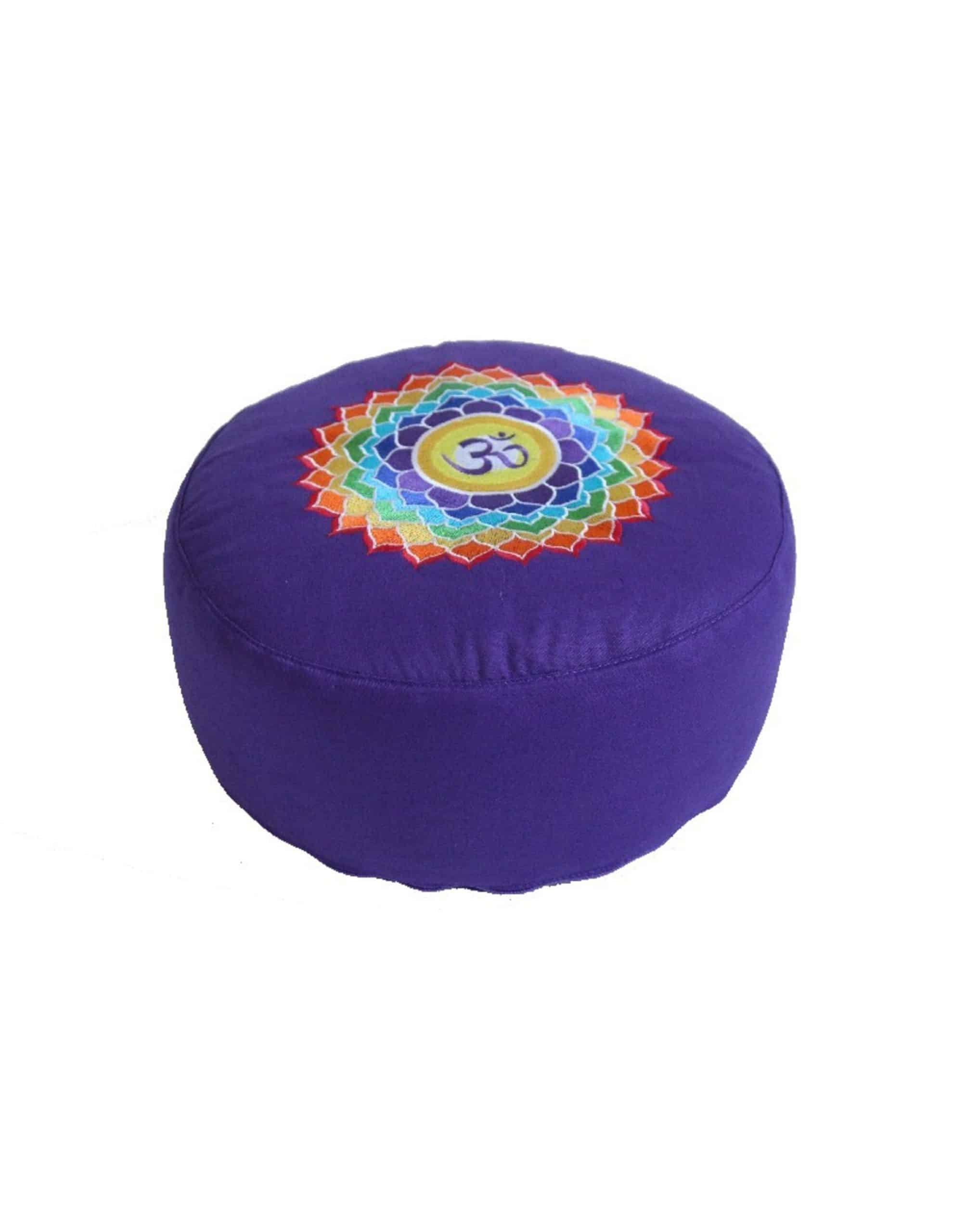 YogaStyles Chakra Collection Meditatiekussens Geborduurde Symbolen Boekweitkaf Vulling