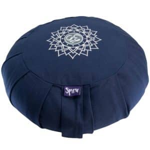Spiru Meditatiekussen Zafu Geplooid Katoen Indigo - OHM - 36 x 14 cm