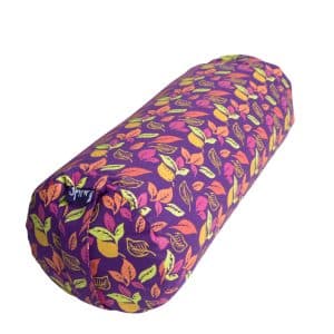 Yoga Bolster Paars Rond Katoen - Floral Print - 59 x 21,5 cm