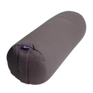 Yoga Bolster Antraciet Rond Katoen - Effen - 59 x 21,5 cm